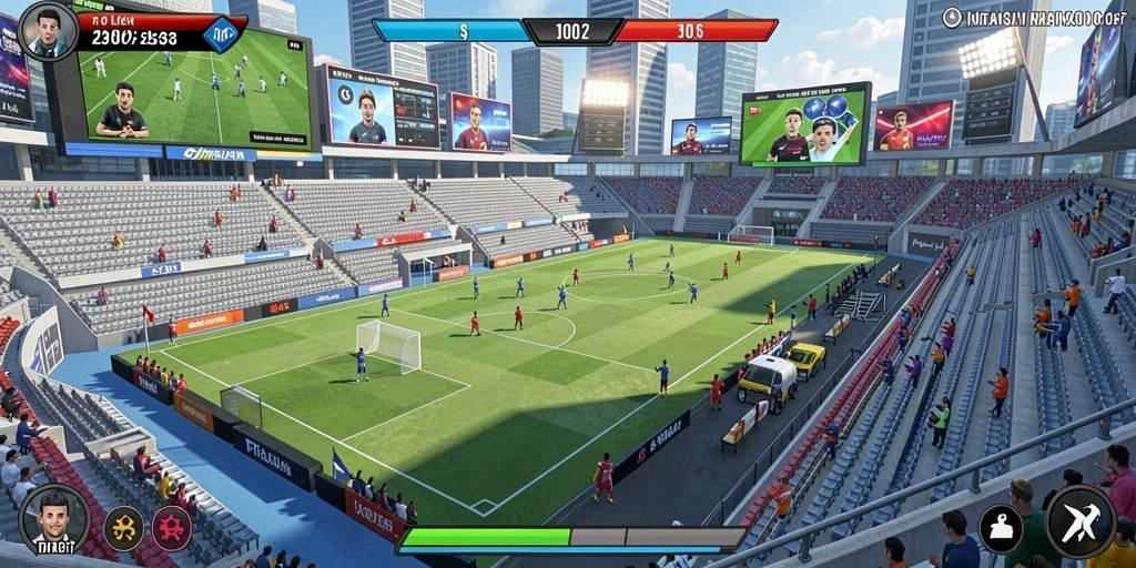 Screenshot menggambarkan pemandangan menakjubkan di level awal.