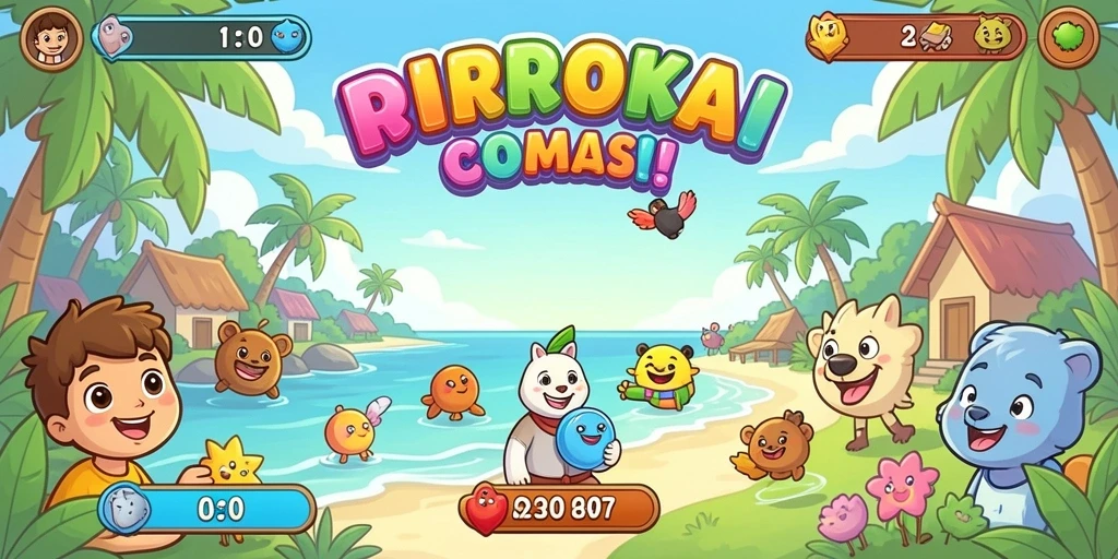 Tampilan awal permainan yang menarik dan penuh warna.