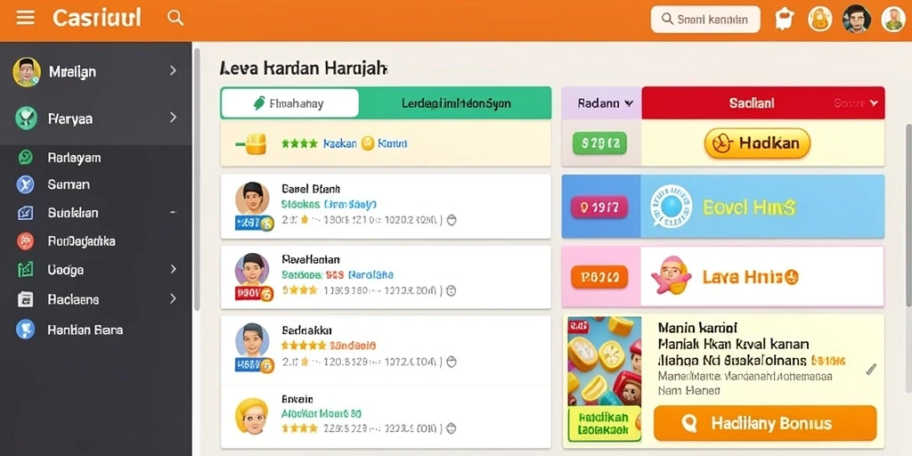 Screenshot aplikasi MAINDUIT menunjukkan tampilan grafis yang menarik.